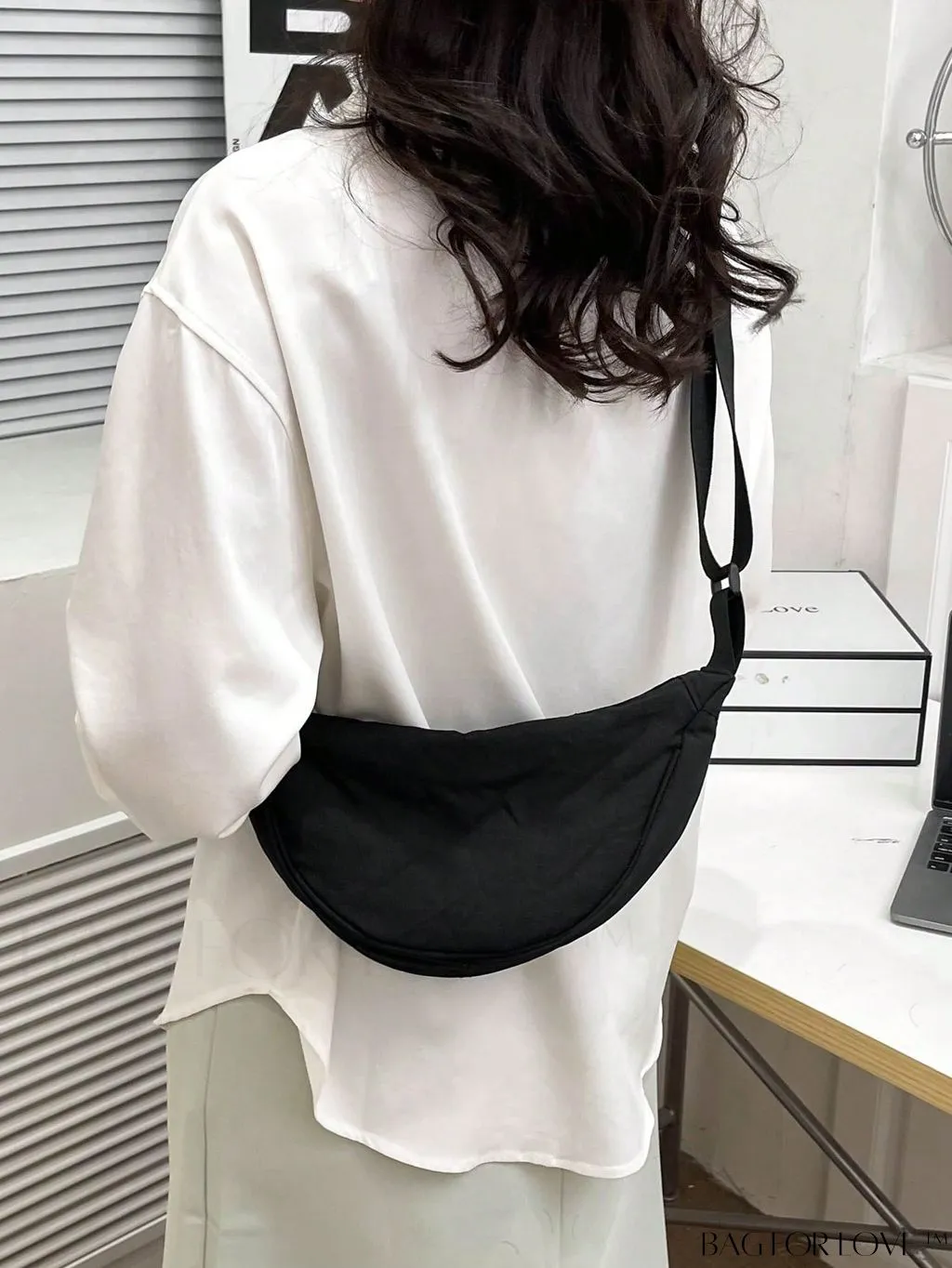 BagForLove - Nylon Minimalist Medium Hobo Bag: A Sleek and Functional Essential