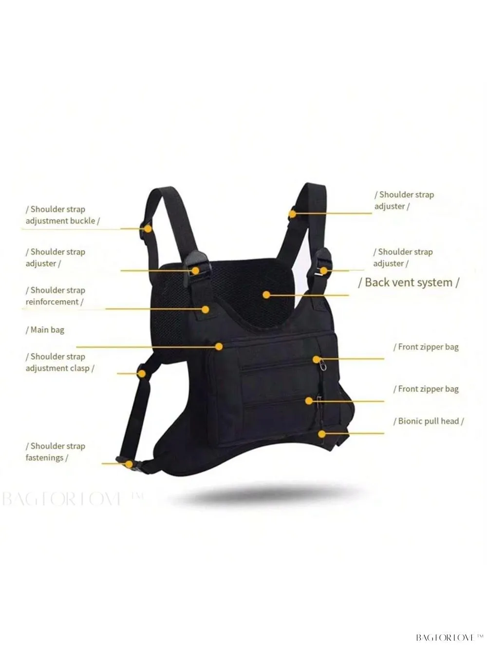 BagForLove - Streetwear-Inspired Chest Rig Vest Bag for Travelers