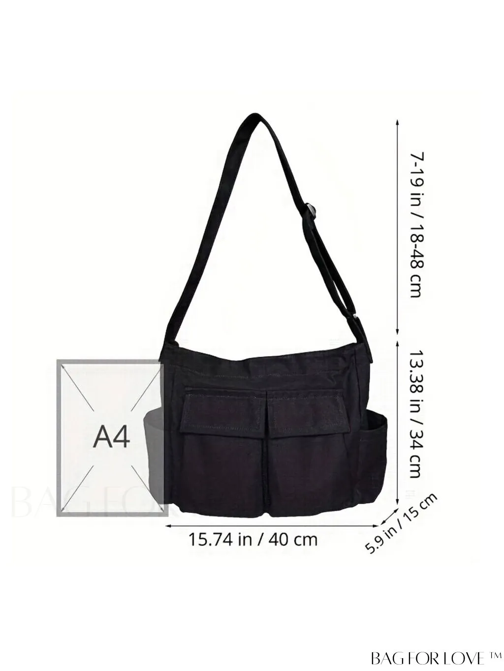 BagForLove - Stylish Canvas Crossbody Bag for Travel, Everyday Use - Multiple Pockets, Single Shoulder Strap