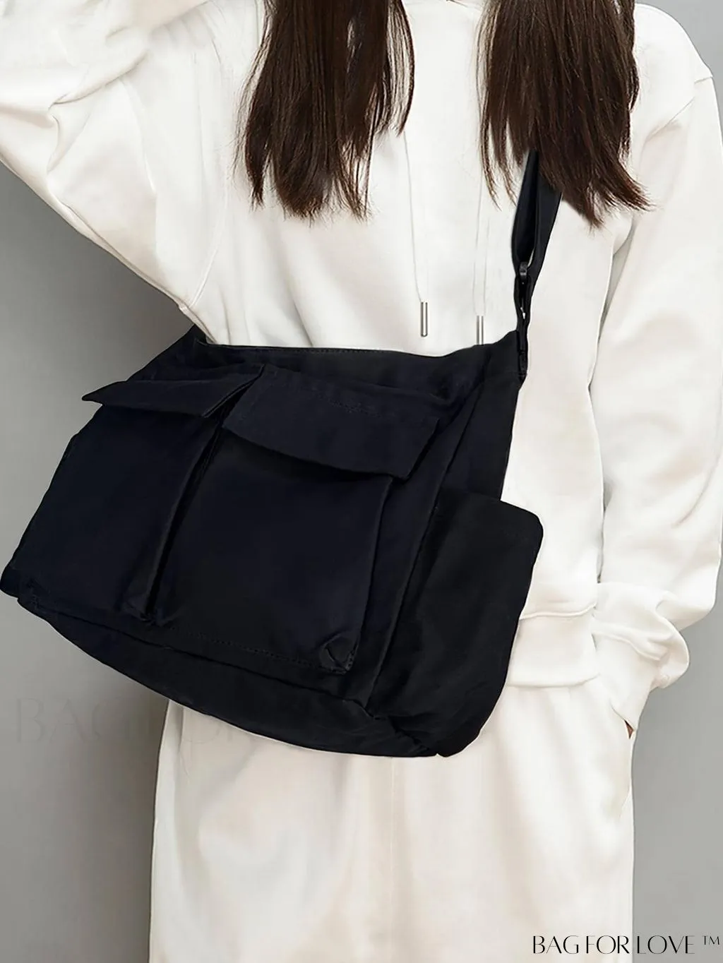 BagForLove - Stylish Canvas Crossbody Bag for Travel, Everyday Use - Multiple Pockets, Single Shoulder Strap