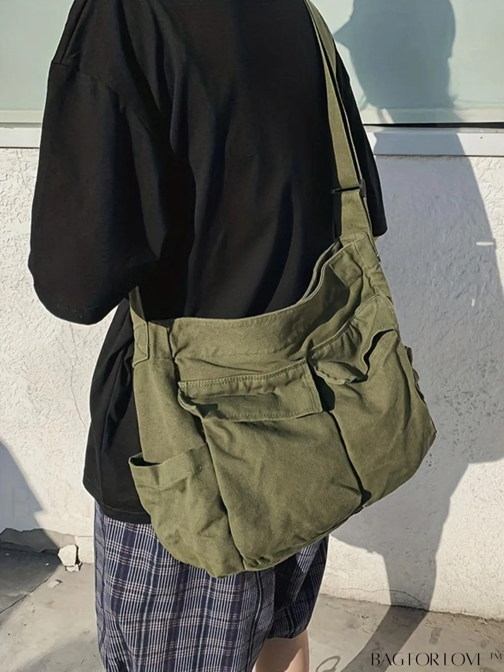 BagForLove - Stylish Canvas Crossbody Bag for Travel, Everyday Use - Multiple Pockets, Single Shoulder Strap
