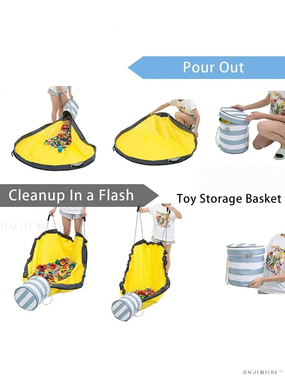 BagForLove - Whimsical Workspace Foldable Toy Box and Play Area