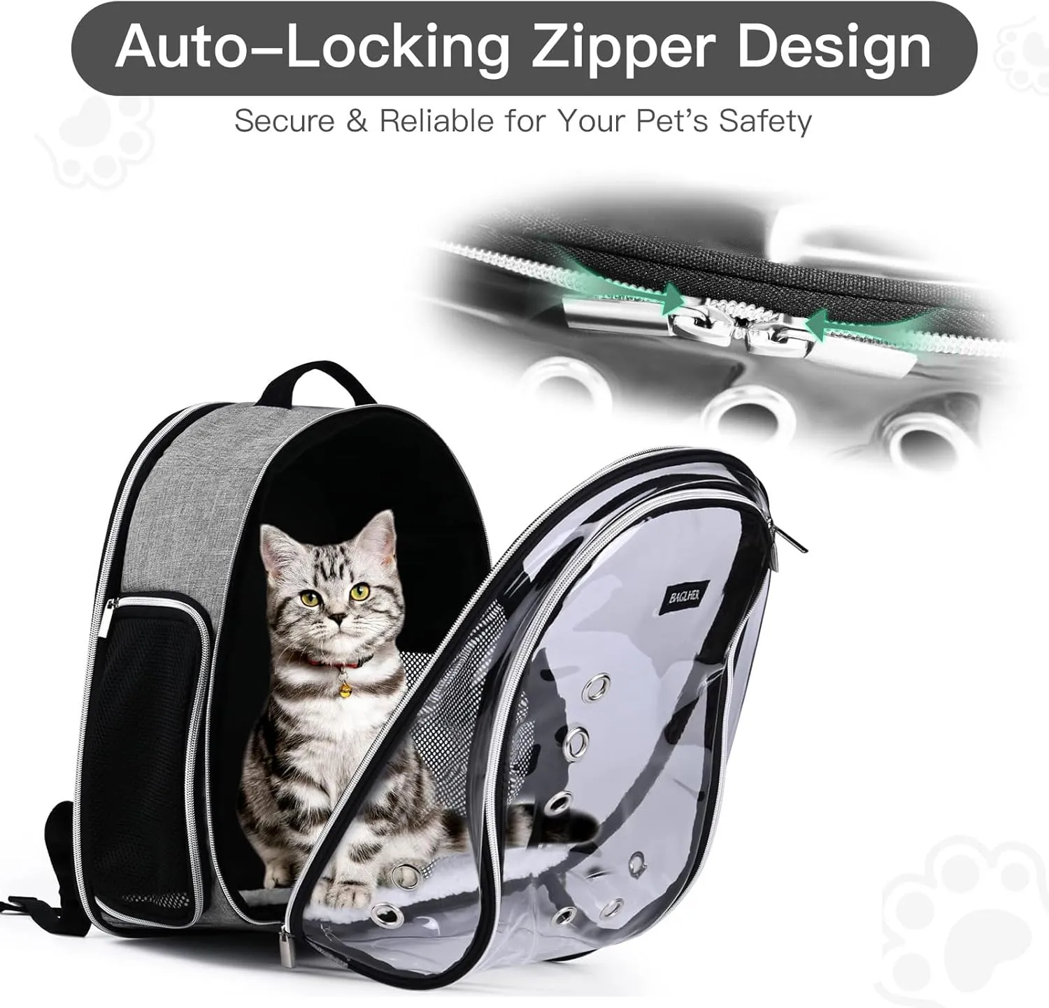 BAGLHER Cat Carrier Backpack Bubble - Fit Up to 18 Lbs - Airline-Approved Dog Backpack Carrier for Small Pets Puppies Dogs Bunny, Space Capsule Dog Carrier Backpack for Travel Outdoor Hiking, Grey