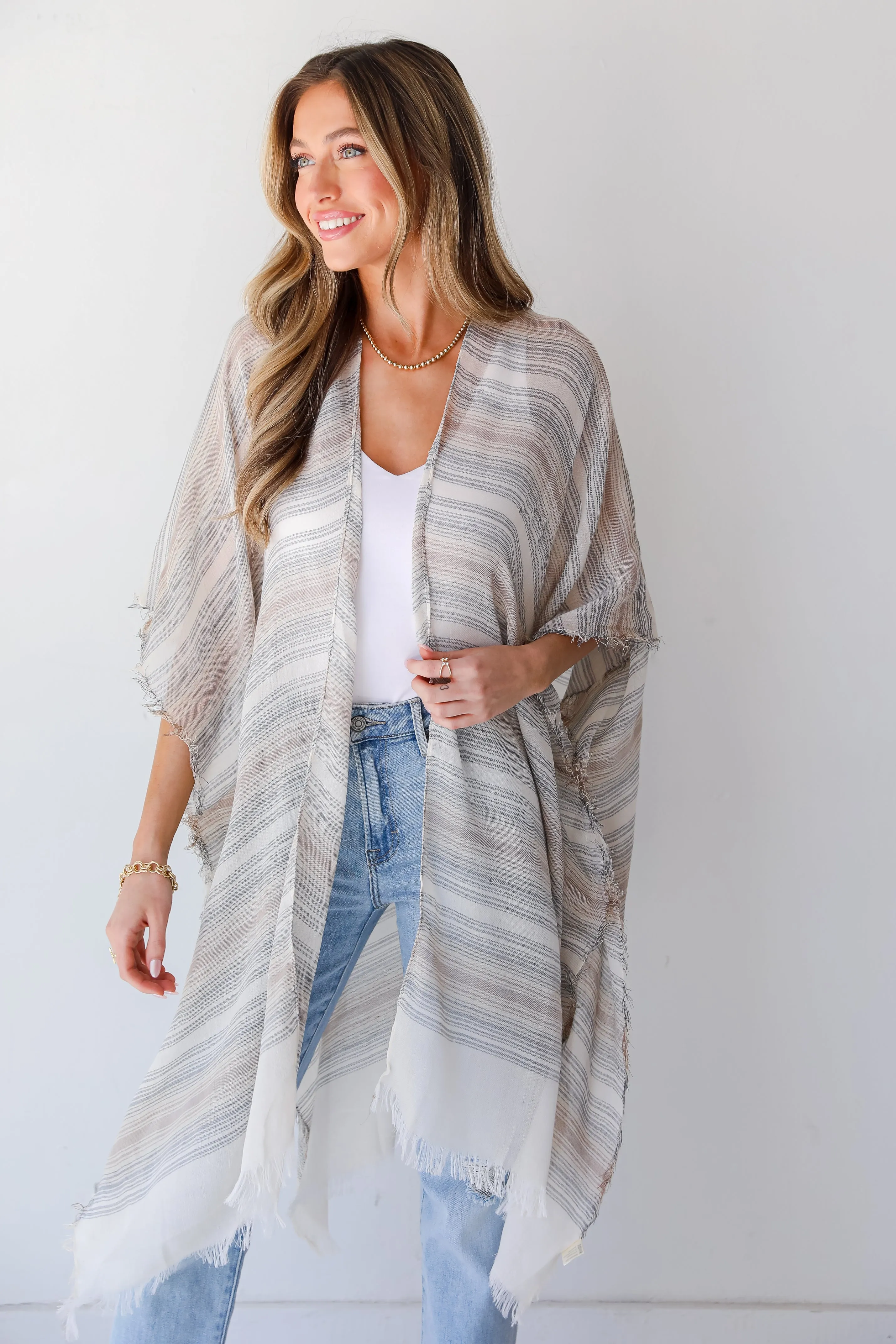 Bahama Beauty Striped Kimono