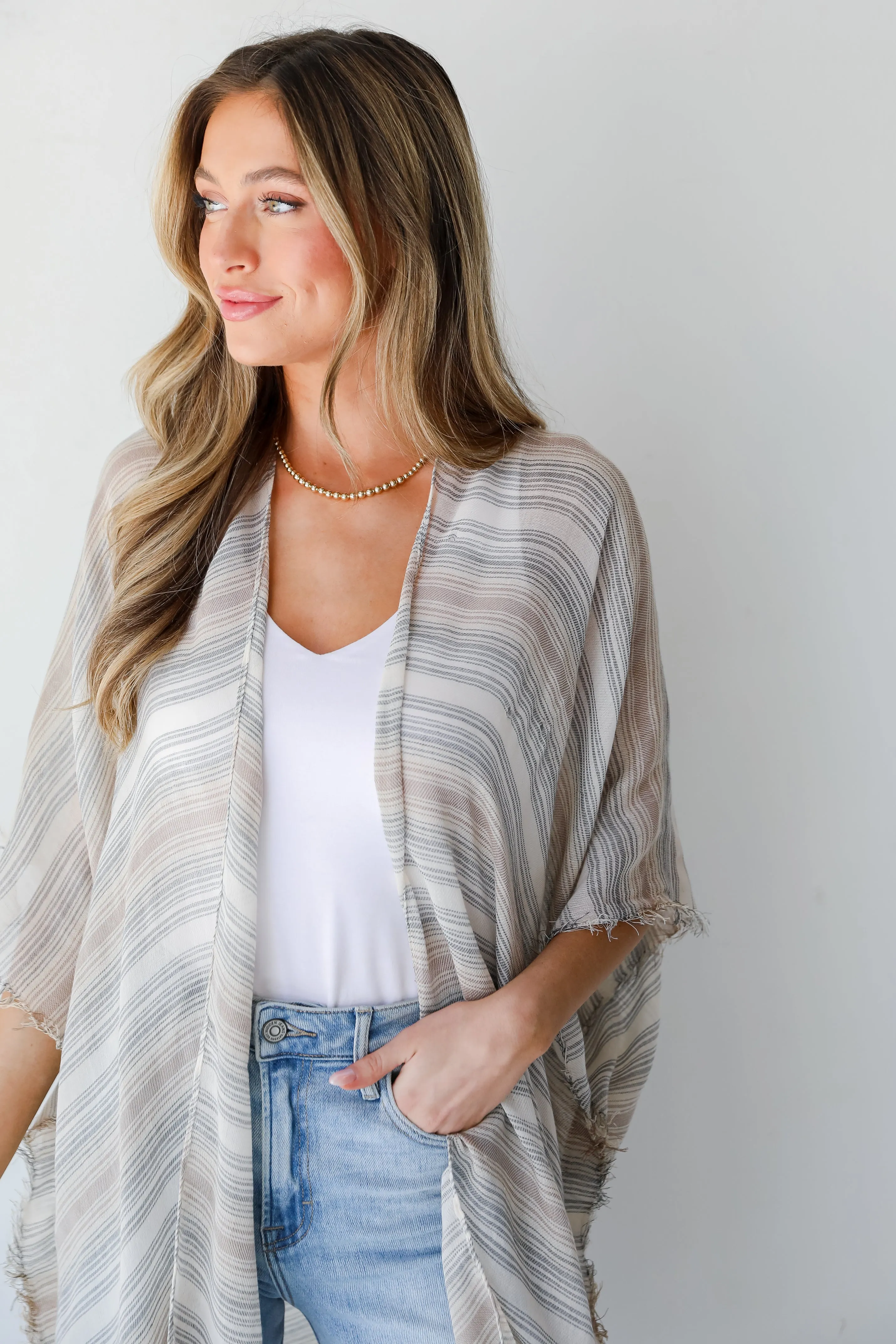 Bahama Beauty Striped Kimono