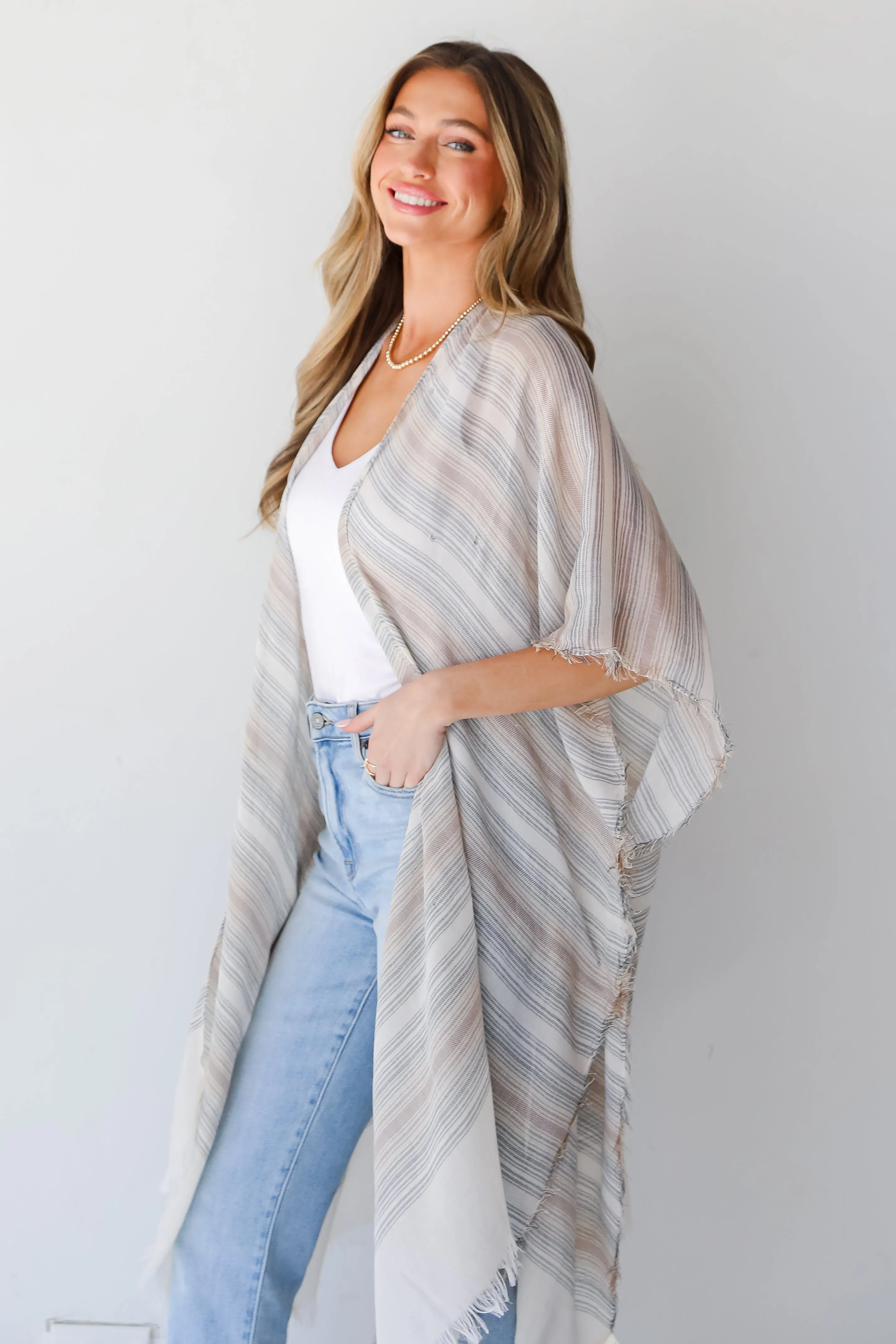 Bahama Beauty Striped Kimono