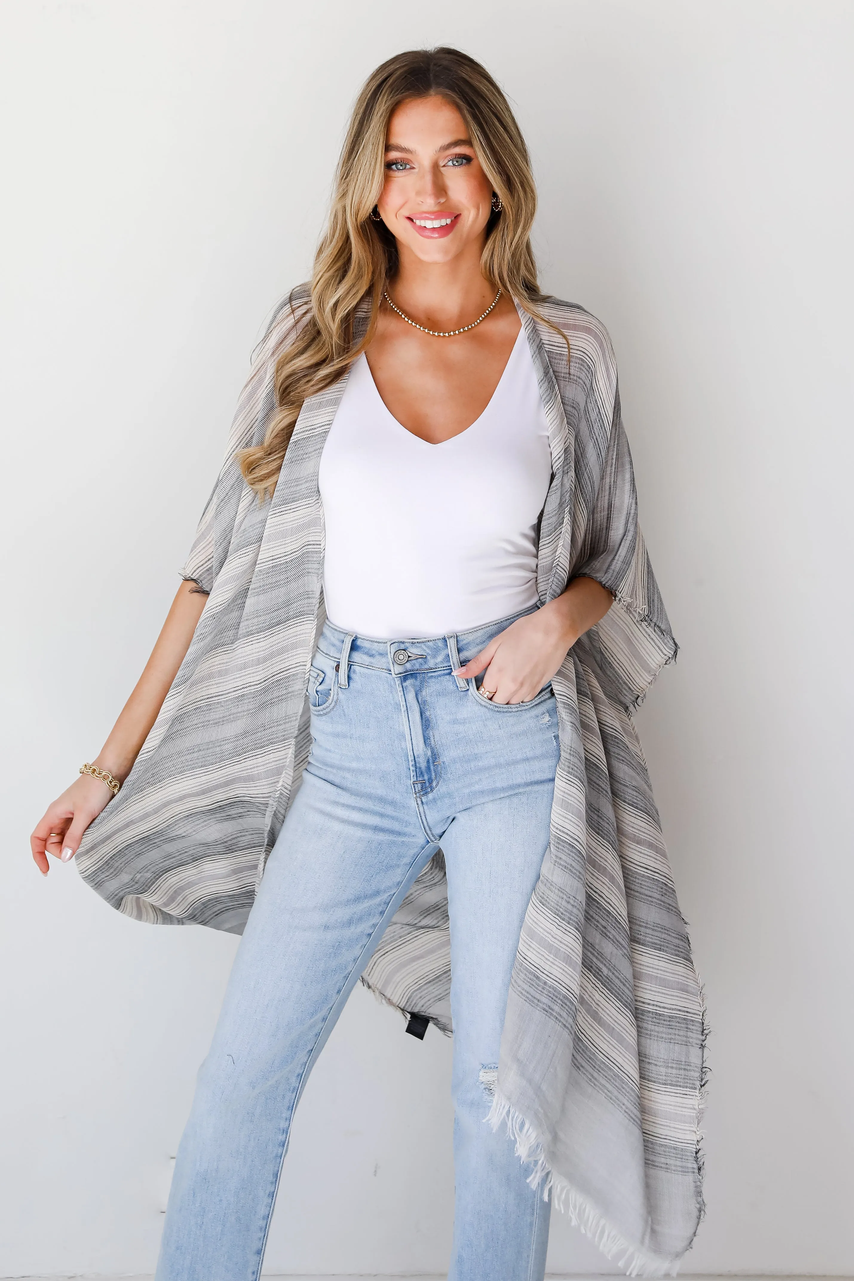 Bahama Beauty Striped Kimono