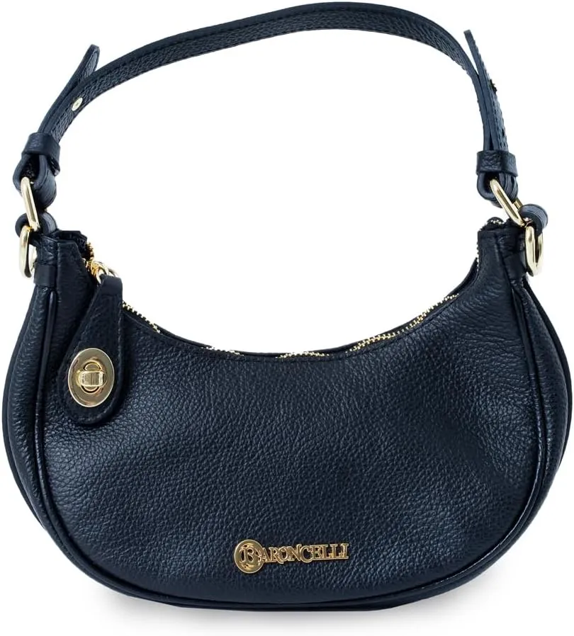 Baroncelli Small Leather Designer Crossbody Purse, Genuine Italian Crafted, Designed and Made in Italy