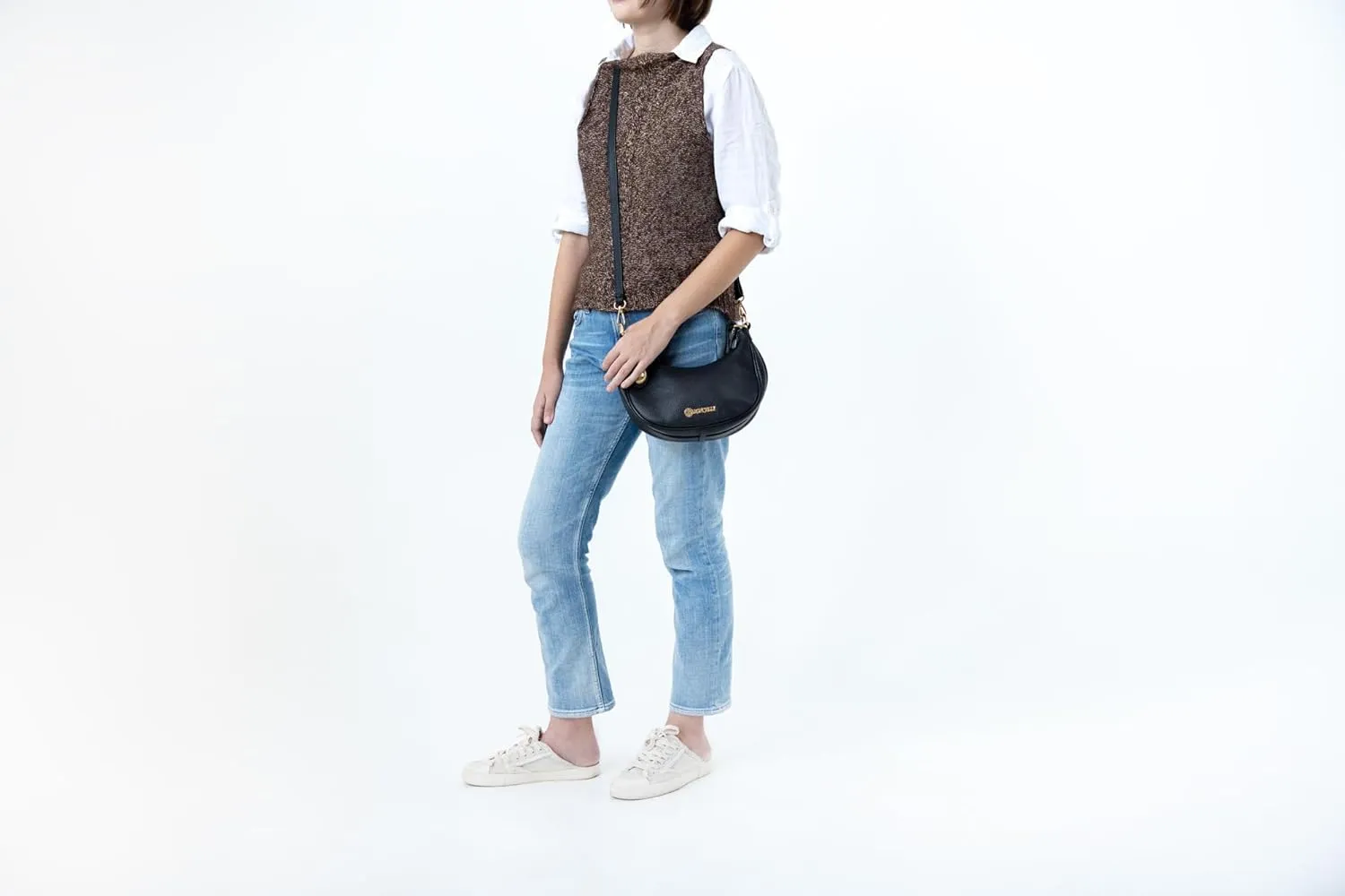 Baroncelli Small Leather Designer Crossbody Purse, Genuine Italian Crafted, Designed and Made in Italy