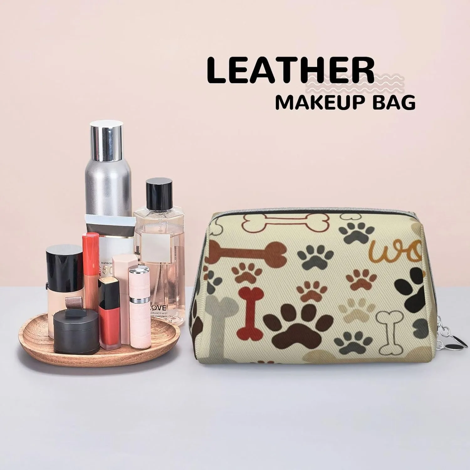 Baseball,Large Capacity Travel Leather Cosmetic Bag,Nostalgic Leather Retro Baseball,Multifunctional Storage Makeup Bag for Women,Yellow,M