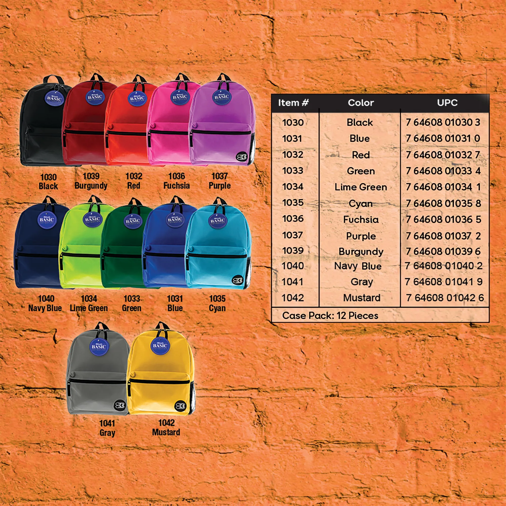 Basic 16" Mustard Basic Backpack