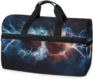 Basketball Electric Travel Duffel Bag Luggage Sports Gym Bags With Shoes Compartment Large Capacity Lightweight Duffle Bag For Men Women