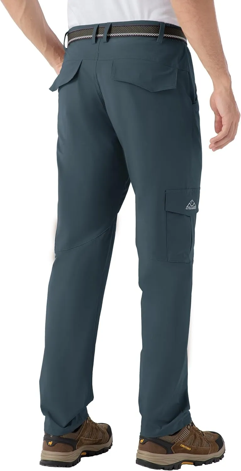 BASUDAM Men's Cargo Hiking Pants Quick Dry Lightweight Stretch Water Resistant Summer Outdoor Work Travel with Pockets
