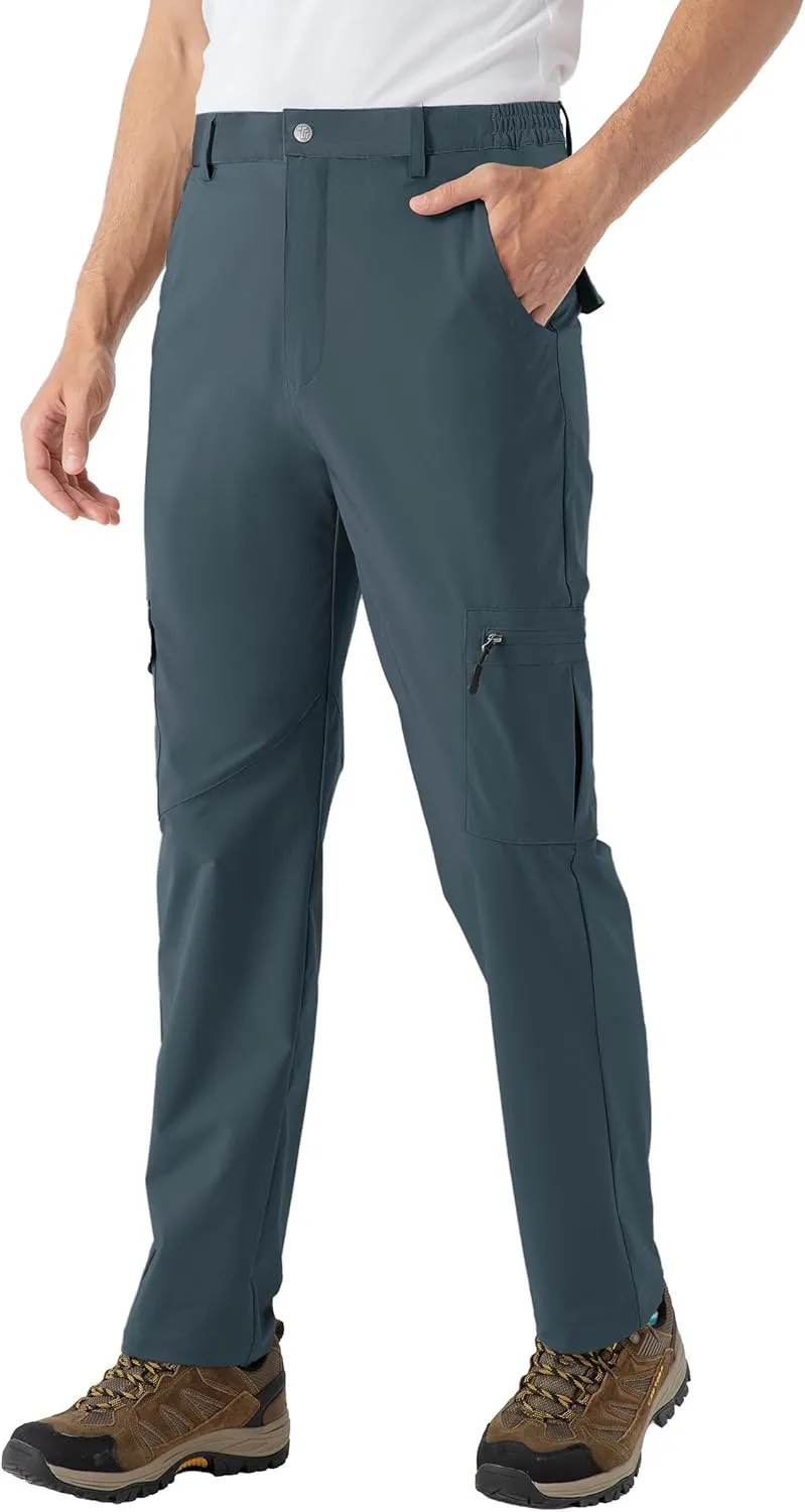 BASUDAM Men's Cargo Hiking Pants Quick Dry Lightweight Stretch Water Resistant Summer Outdoor Work Travel with Pockets