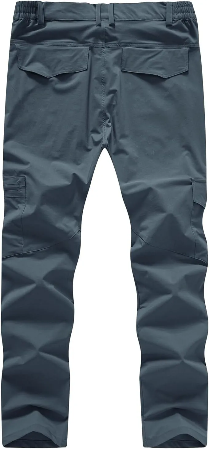 BASUDAM Men's Cargo Hiking Pants Quick Dry Lightweight Stretch Water Resistant Summer Outdoor Work Travel with Pockets
