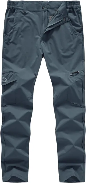 BASUDAM Men's Cargo Hiking Pants Quick Dry Lightweight Stretch Water Resistant Summer Outdoor Work Travel with Pockets