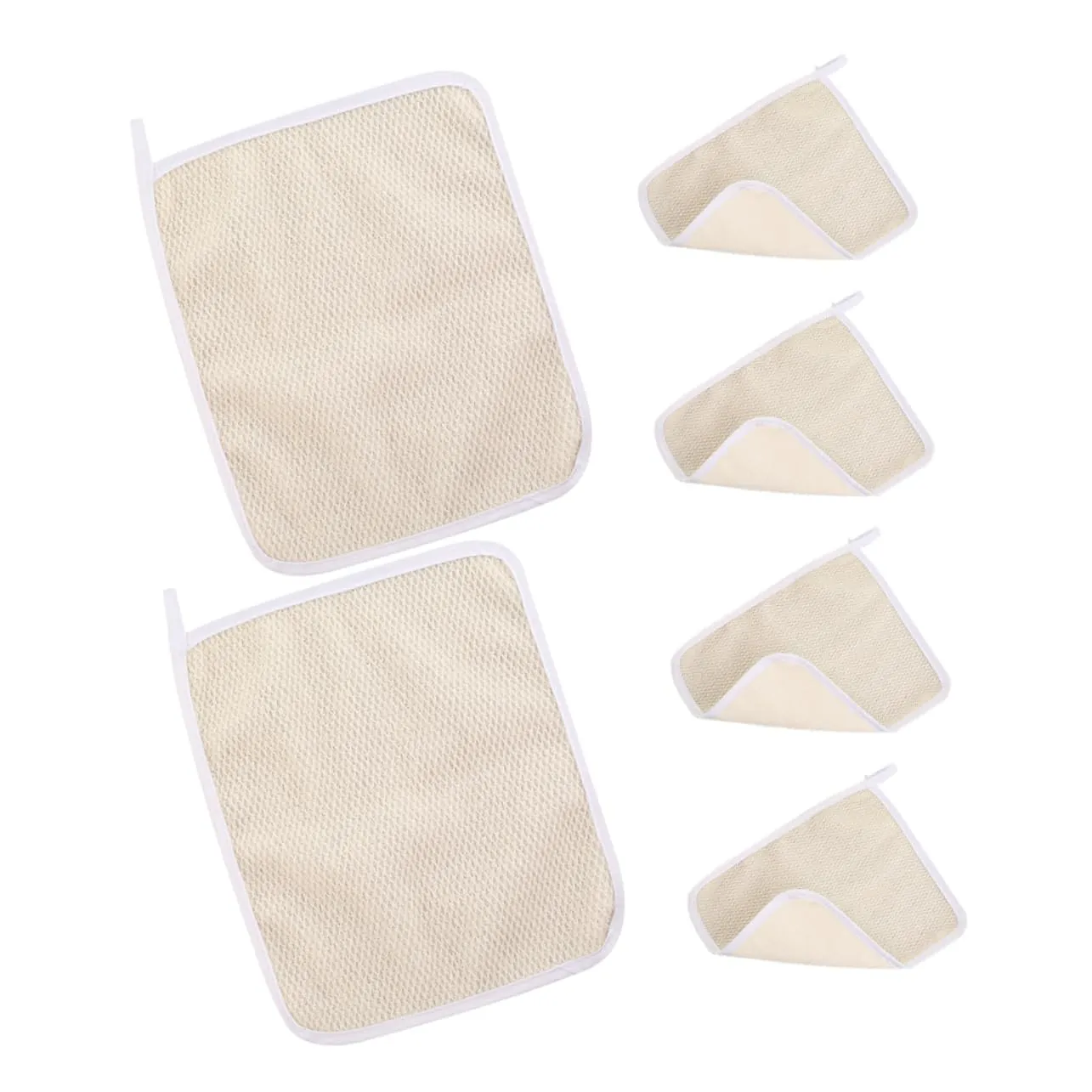 Bath Towel with Exfoliating Face Cloth 6pcs Set Nylon Body Scrubber Towel Quick Dry Daily Use
