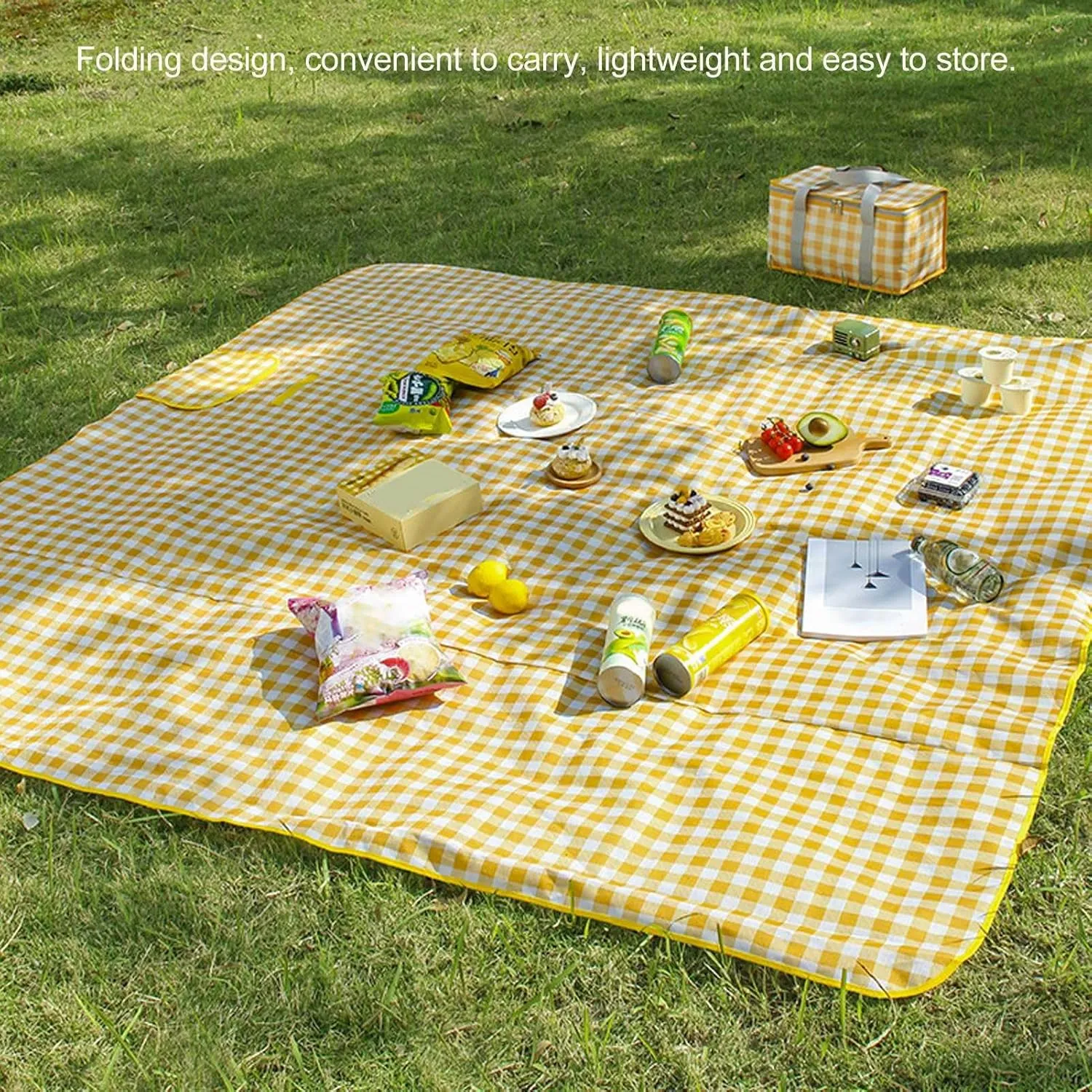 Beach Mat Outdoor Picnic Blanket Foldable Thicken Oxford Cloth Camping Blankets for Family Traveling, Open Air Concerts, (150x200cm / 59.1x78.7in)