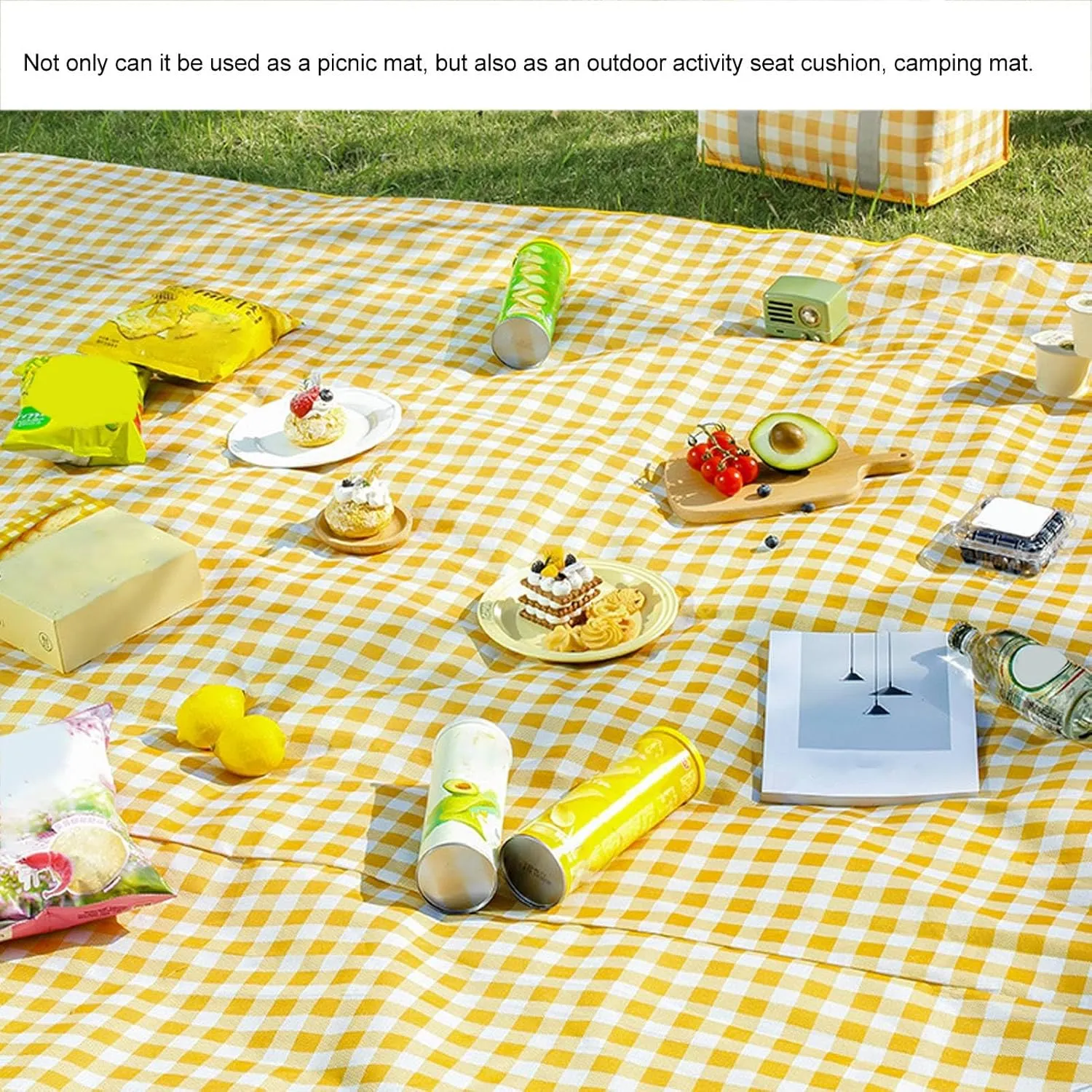 Beach Mat Outdoor Picnic Blanket Foldable Thicken Oxford Cloth Camping Blankets for Family Traveling, Open Air Concerts, (150x200cm / 59.1x78.7in)