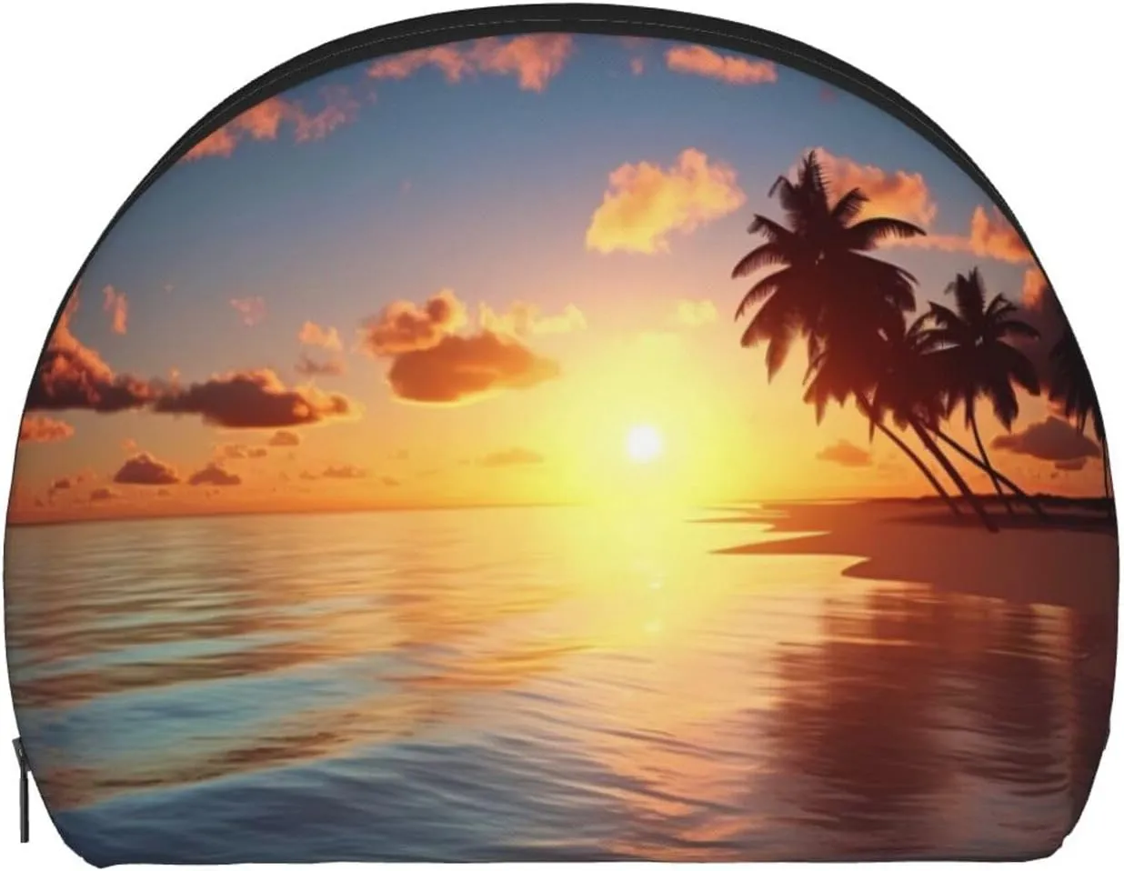 Beach Sunrise Print Shell Storage Bag Purse For Small Items, Easy To Carry And Store