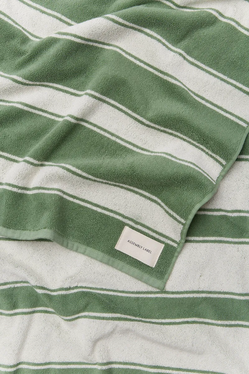 Beach Towel - Pandan/Cream Stripe