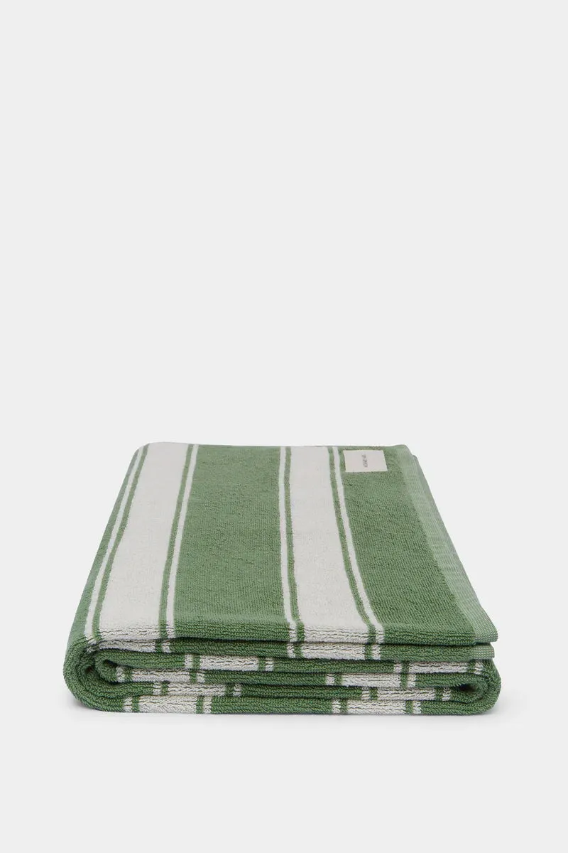 Beach Towel - Pandan/Cream Stripe