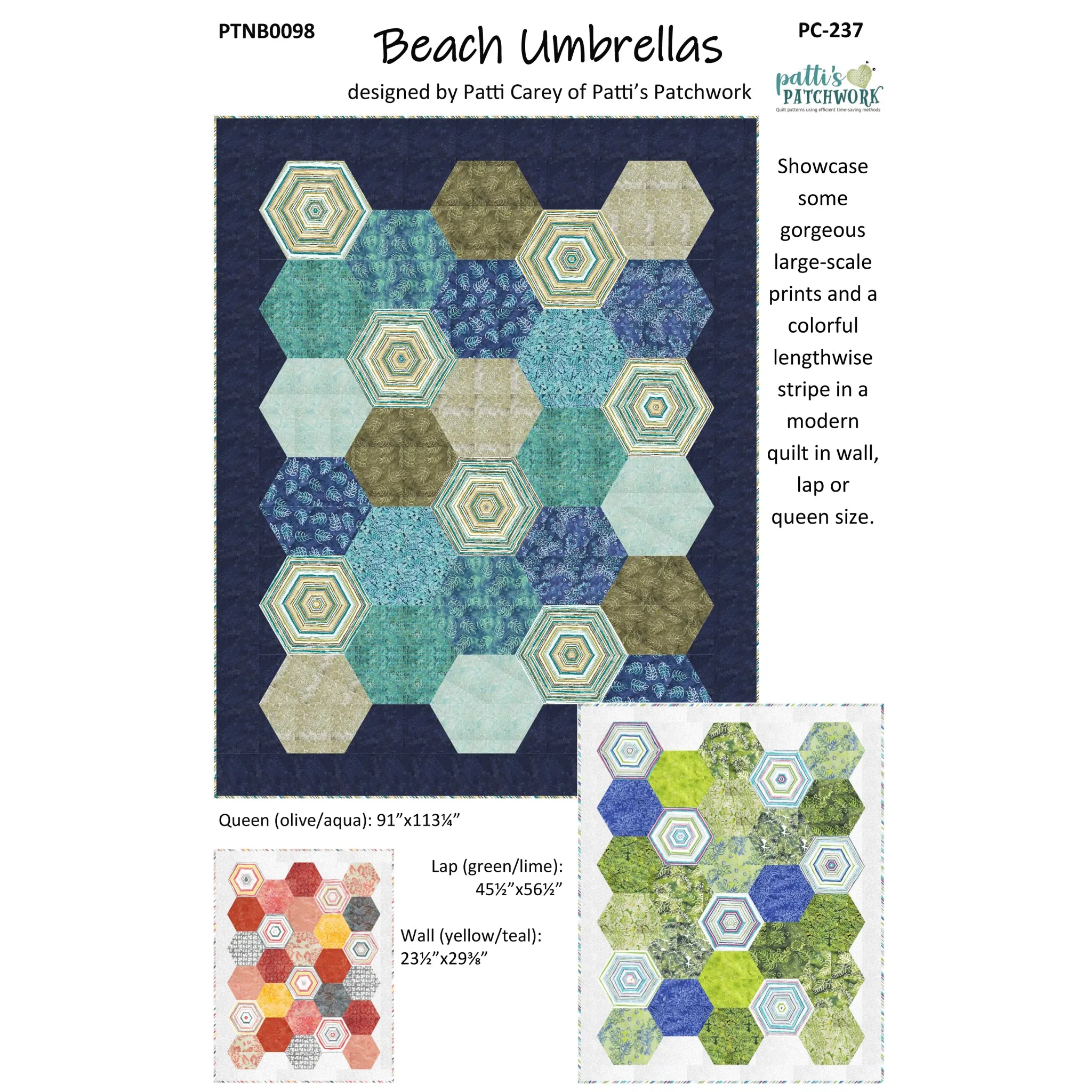 Beach Umbrellas Quilt Pattern PC-237w  - Wholesale Product