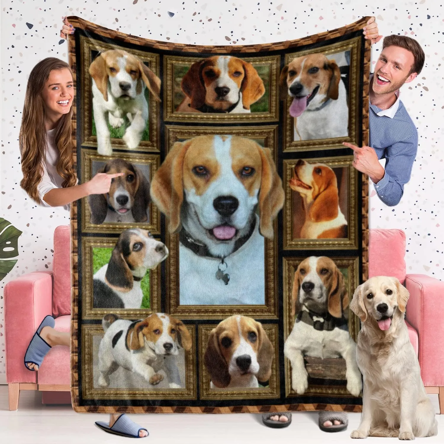 Beagle Blanket for Women, Men, Kids - Soft Cozy Lightweight Throw for Sofa - Dog Lover Gifts