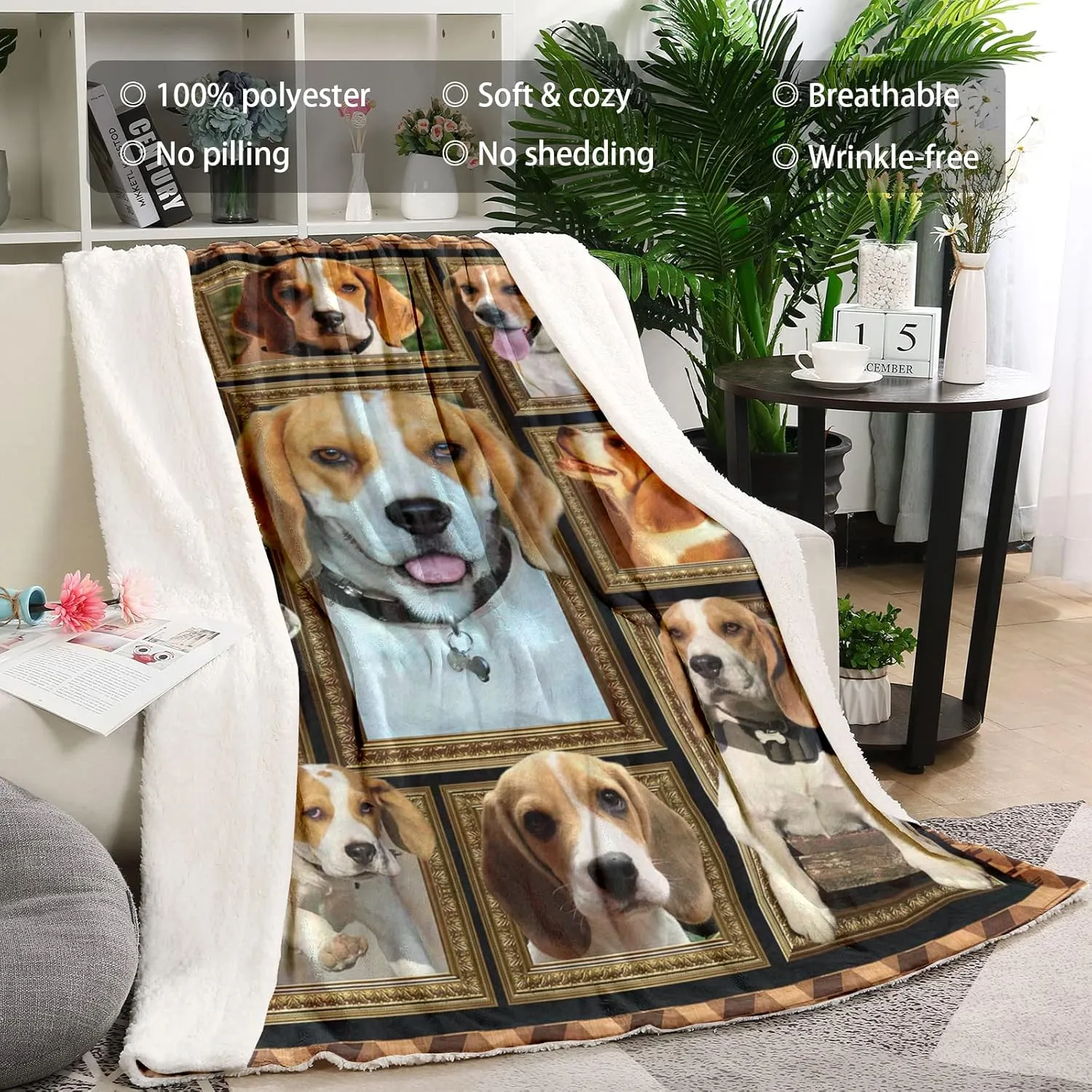 Beagle Blanket for Women, Men, Kids - Soft Cozy Lightweight Throw for Sofa - Dog Lover Gifts
