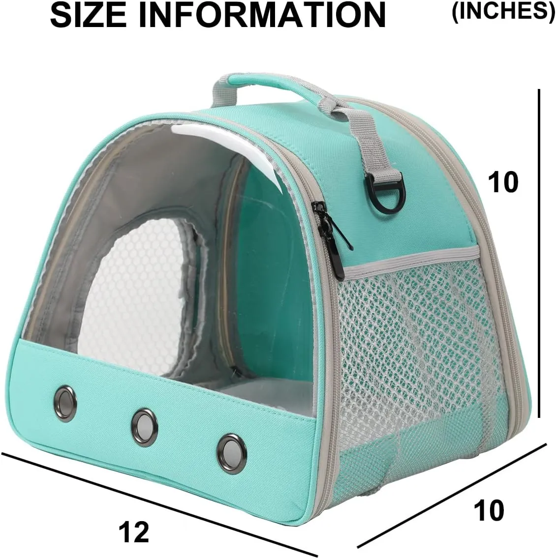 Bearded Dragon Carrier, Lizards & Small Animal Travel Carrier for Hedgehog, Rat, Parrot, Bird & Guinea Pig - Portable Carrier for 2 (Green)