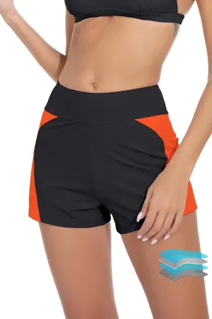 Beautikini Period Swimwear Menstrual Leakproof Swim Shorts Quick Dry 3" High Waisted Bathing Suit Bottoms for Girls Teens