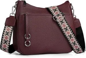 befen Genuine Leather Crossbody Bags for Women Travel Hobo Bags for Women with Adjustable Shoulder Guitar Strap