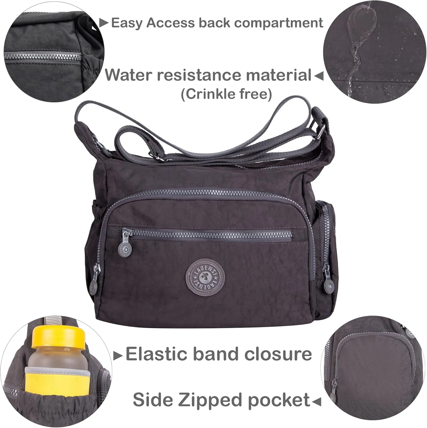 BEKILOLE Crossbody Bag for Women & Girls with Matching Purse – Lightweight Shoulder Bag with Multiple Zipper Pockets