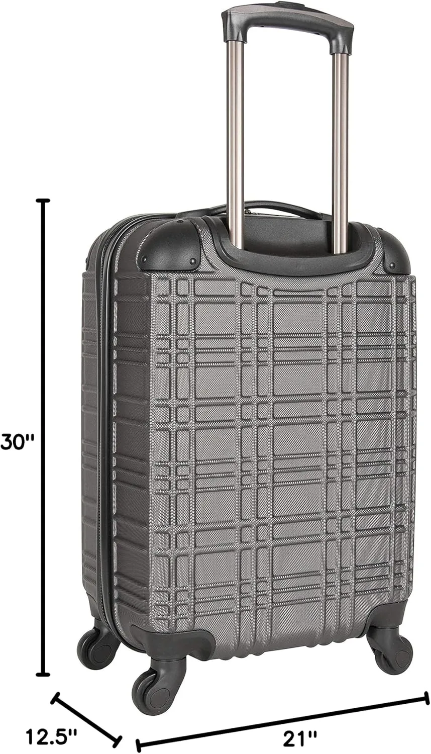 Ben Sherman Nottingham Lightweight Hardside 4-Wheel Spinner Travel Luggage, Charcoal, 3-Piece Set (20"/24"/28")