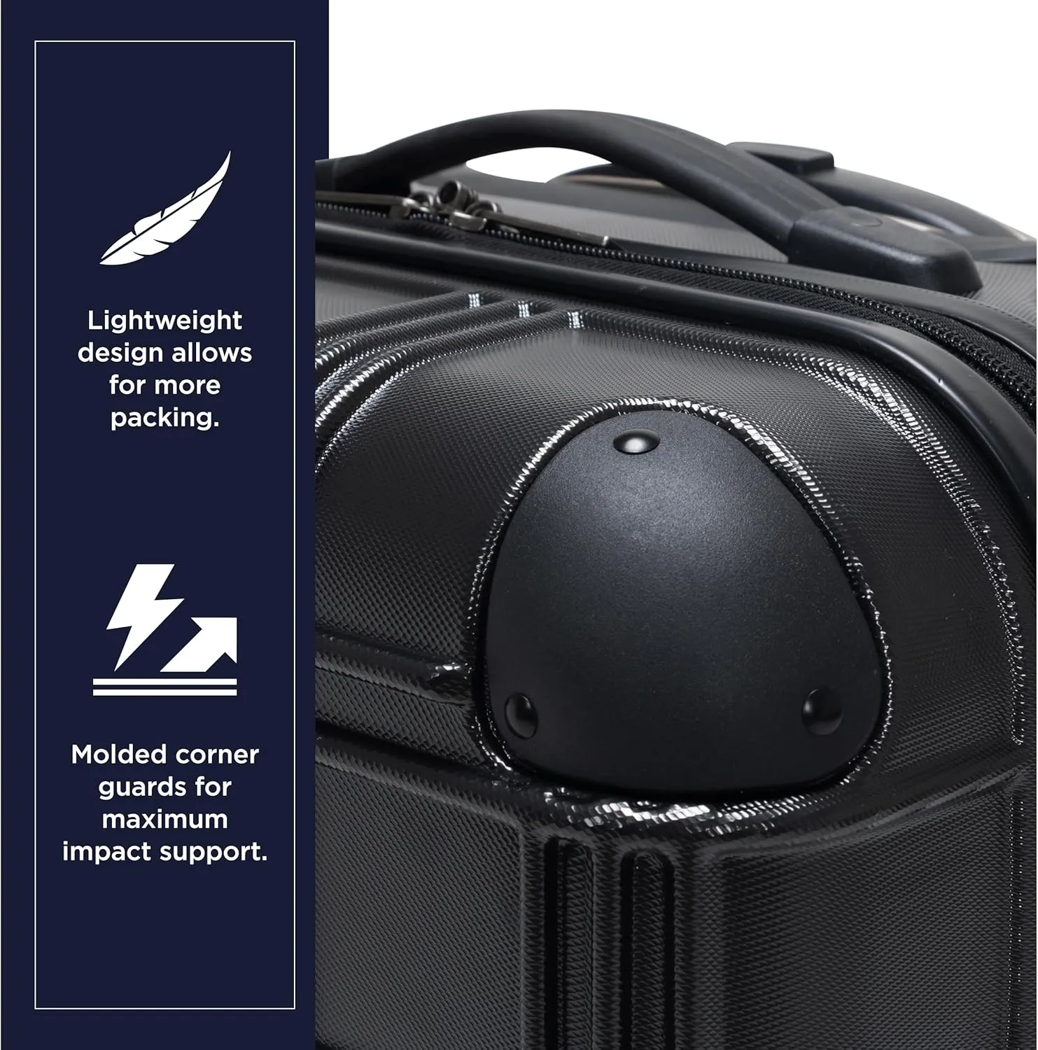 Ben Sherman Nottingham Lightweight Hardside 4-Wheel Spinner Travel Luggage, Charcoal, 3-Piece Set (20"/24"/28")