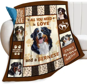Bernese Mountain Dog Print Blanket Best Dog Pet Animal Throw Blankets for Couch Sofa Stuff Decor Gifts Lightweight Soft Cozy Fleece Plush Warm Flannel Bedding for Lover Man Woman Teen Adults 40"x50"