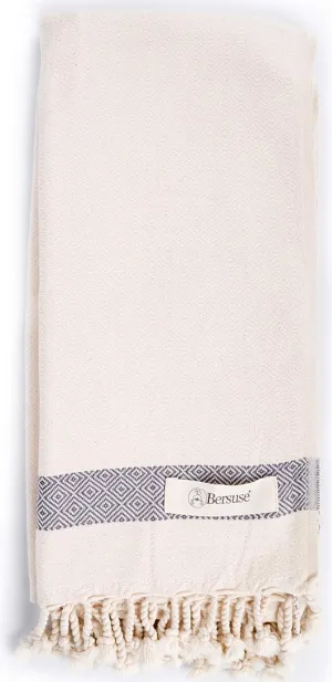 Bersuse 100% Cotton Laodicea Turkish Towel Bath Towel Beach Towel Pool Towel - Beach Essentials for Your Beach Bag - 37x70 Inches, Natural White