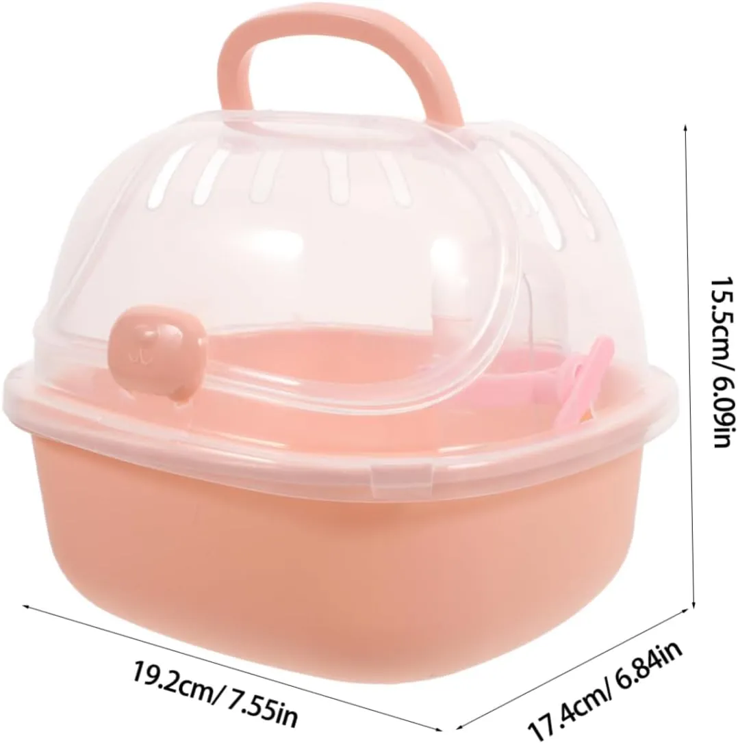 BESTonZON Portable Hamster Travel Carrier Transparent Small Pet Cage for Hamsters Rats Sugar Gliders Convenient Design for Outings Hiking Daily Use Easy to Carry and Observe Activities