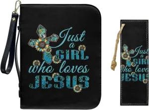 Bible Cover Case for Women Bible Bag With Bookmarks for Men Church Book Handbag for Girls Boys Study