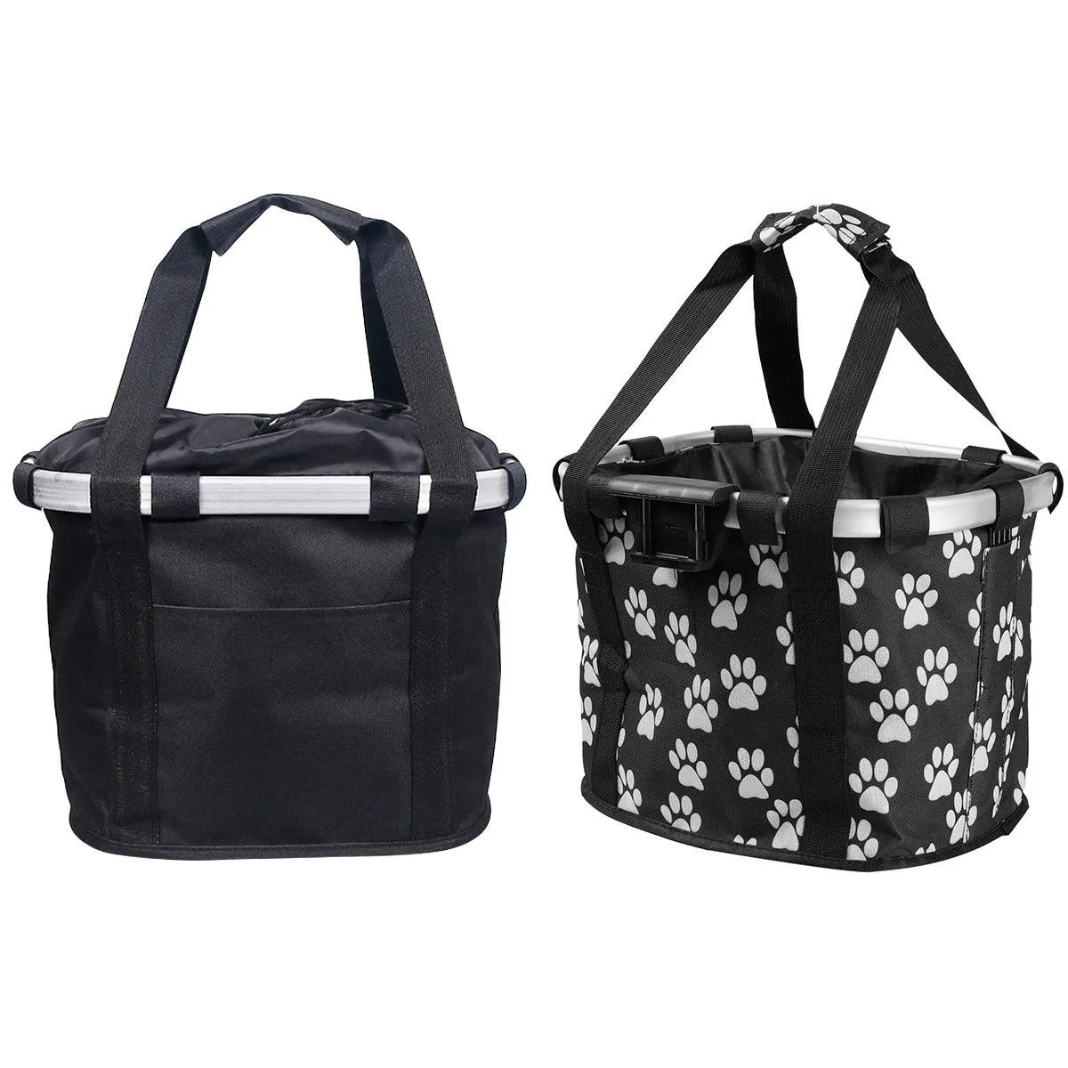 Bicycle Basket Bag Folding Handlebar Storage Carrier Detachable Bike Basket
