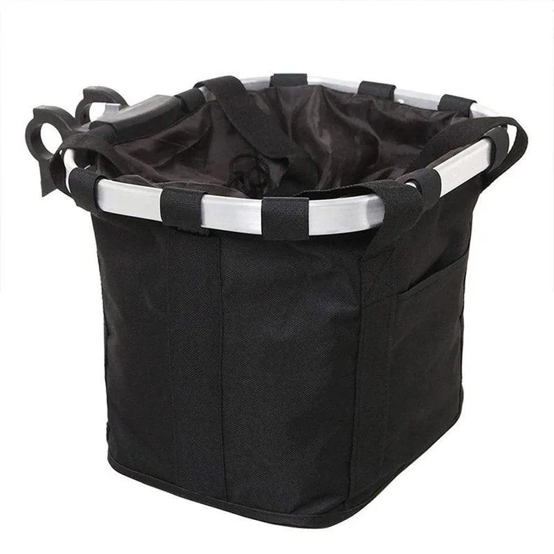 Bicycle Basket Bag Folding Handlebar Storage Carrier Detachable Bike Basket