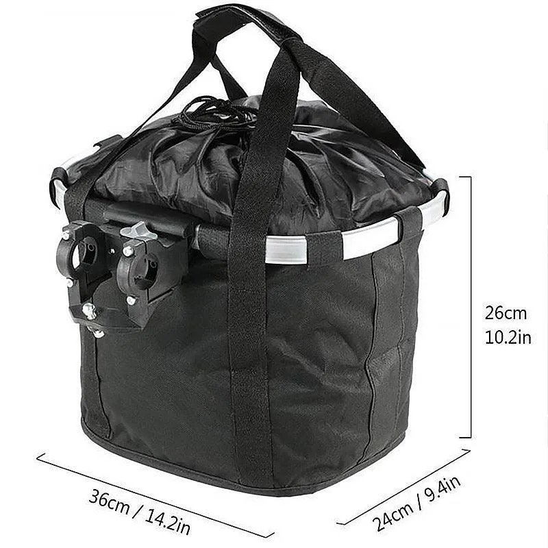 Bicycle Basket Bag Folding Handlebar Storage Carrier Detachable Bike Basket