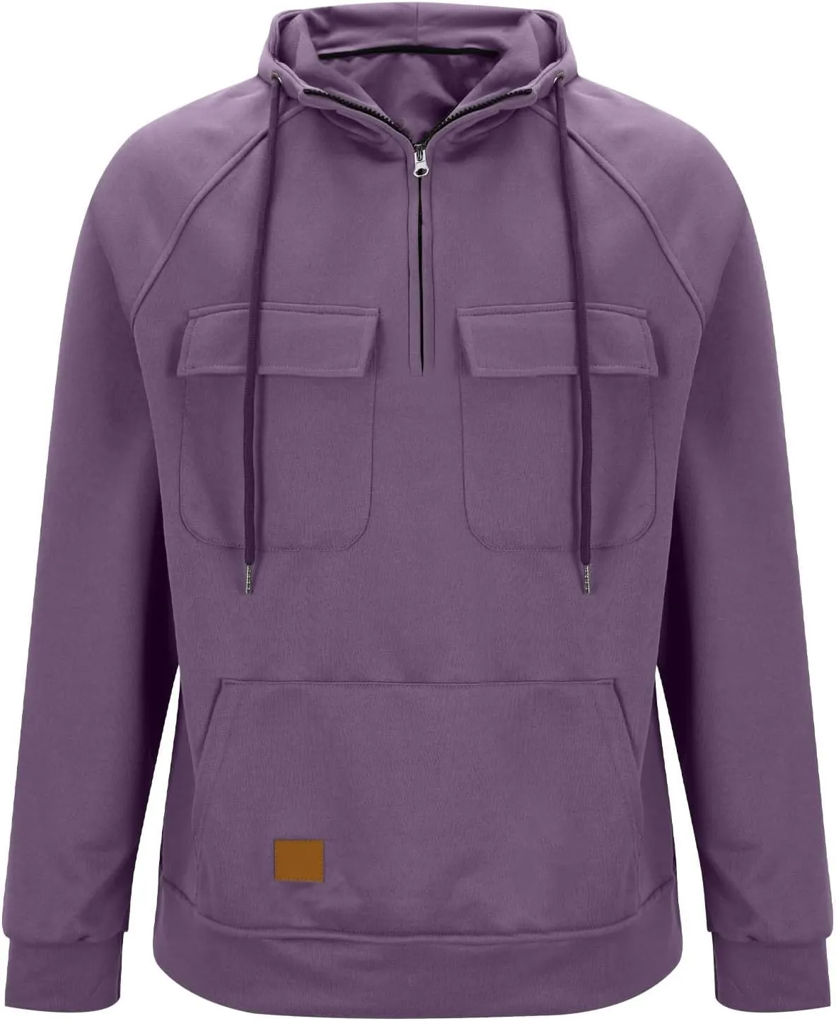 Big and Tall Hoodies for Men Casual Fashion Long Sleeve Cargo Hooded Sweatshirt Drawstring Quarter-Zip Pullover Shirt