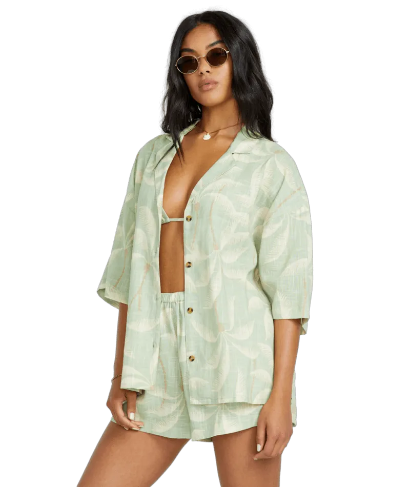 Billabong Beach Side Printed Woven Shirt-Pistachio
