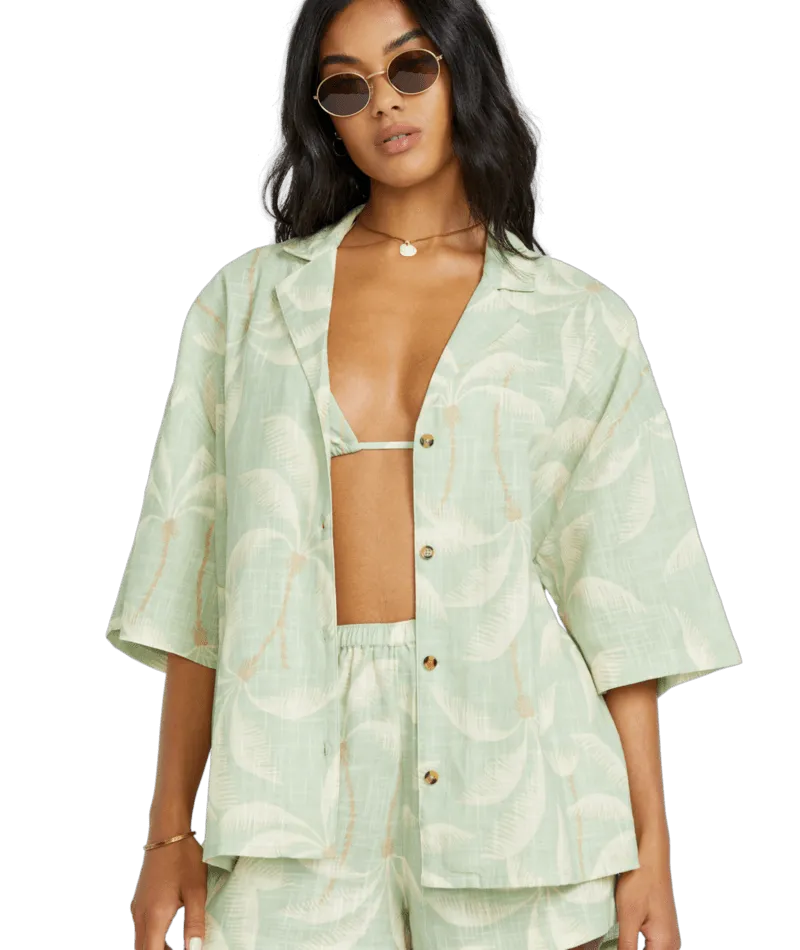 Billabong Beach Side Printed Woven Shirt-Pistachio