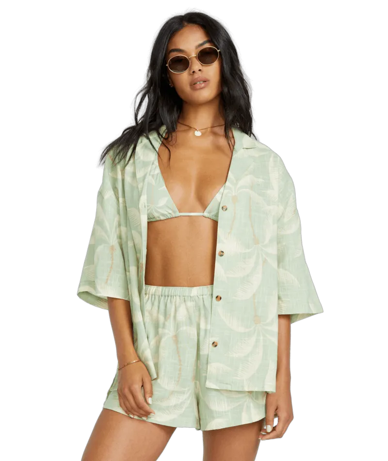 Billabong Beach Side Printed Woven Shirt-Pistachio