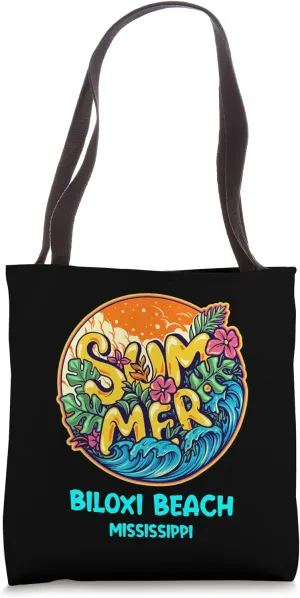 Biloxi Beach Mississippi Summer Vacation Souvenir Holiday Tote Bag