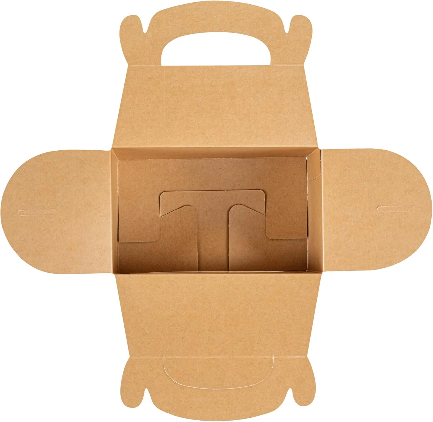 Bio Tek 6 x 3.5 x 3.5 Inch Gable Boxes For Party Favors, 100 Attractive Gift Boxes - Clear PET Window, Built-In Handle, Kraft Paper Gable Boxes, Greaseproof, For Parties