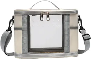 Bird Carrier Bag Bird Travel Cage Small Animal Carrier Guinea Pig Carrier for Budgies, Sugar, Glider Small Pets Lovebirds, Beige L