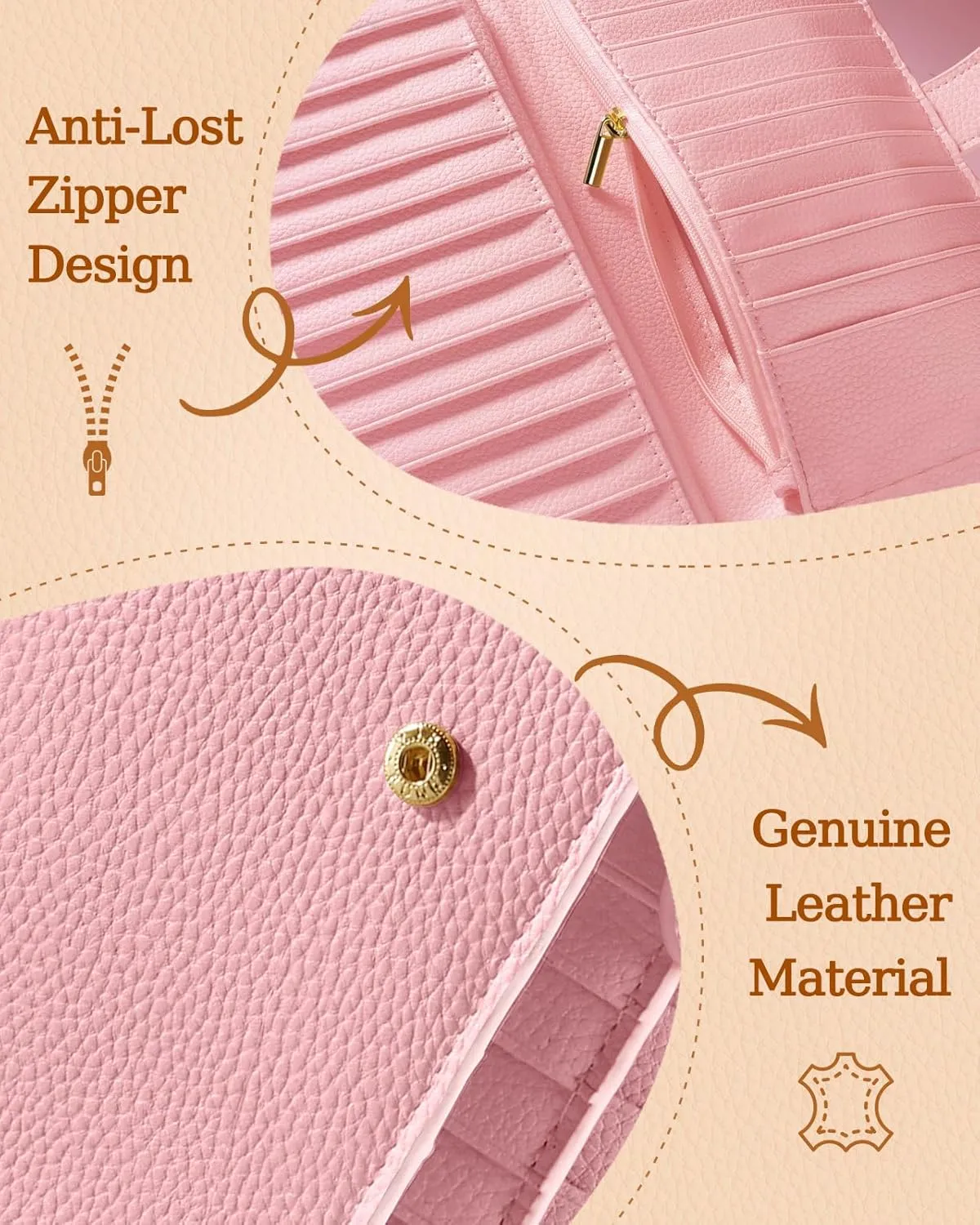 Bistup 【46 Slots Credit Card Holder for Women Ladies Female Teen Girls Rfid Genuine Leather Cardholder Large Capacity Size Big Billfold Wallets Strawberry Cute Girly Aesthetic Print Unique